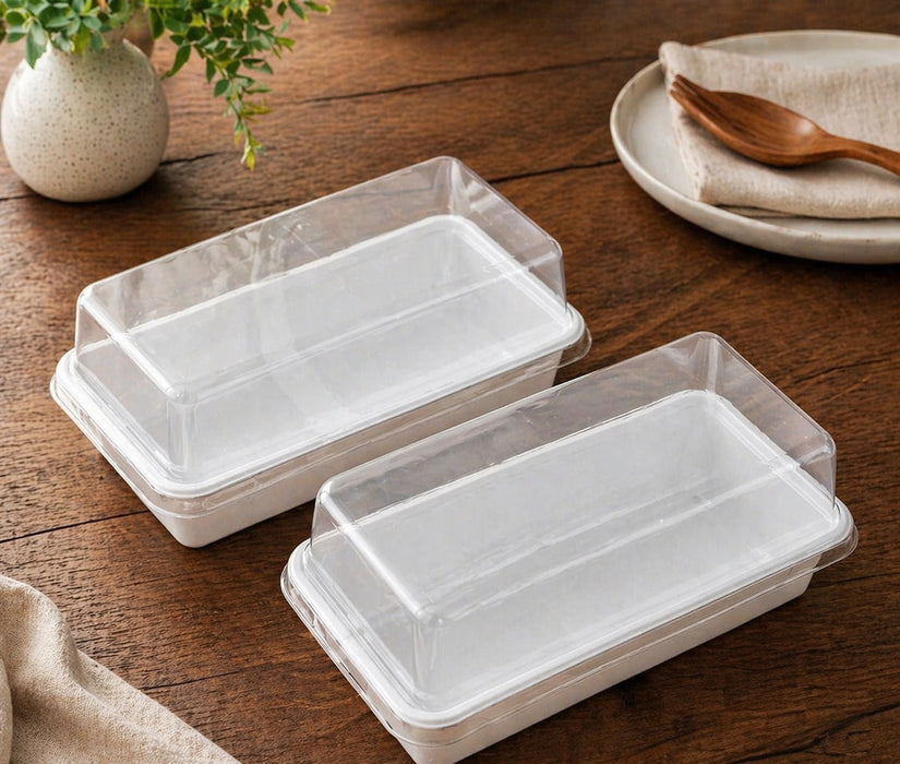 Rectangle Food Container with Transparent Lid (12.5 x 6.5 x 6.5 cm) | Dry Fruit, Chocolate & Snack Storage Box | Food Grade Reusable Container | Available in Multiple Colors
