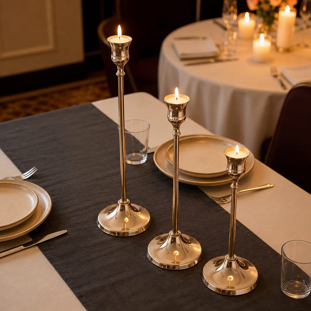 Luxury Metal Candle Stand Set – Elegant Table Centerpiece Holders for Wedding & Home Décor