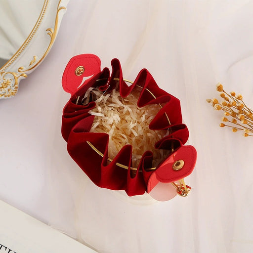 Mini Pleated Potli Gift Pouch with Pearl Ta – Velvet & Leather Finish Return Gift Bag