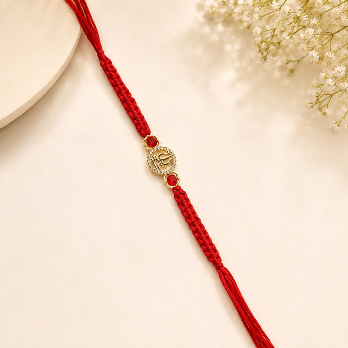 Bhai Bhabhi Rakhi  | Traditional Designer Raksha Bandhan Rakhi | Red Thread & Gold Finish | Premium Festive Rakhi