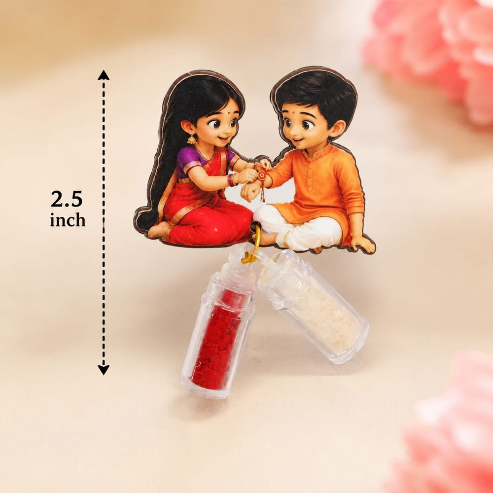 6 Pcs MDF Roli Chawal | Roli Chawal Holder  | Raksha Bandhan Return Gift | 3 Designs | 2.5 Inch