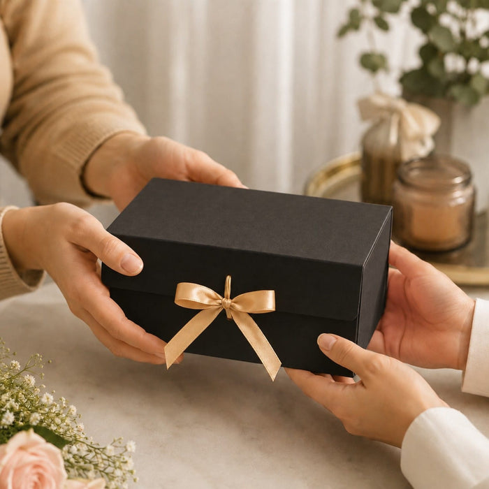 Collapsible  Without Magnet  Decorative Folding Paper Cardboard /Box with ribbon,DIY Box for Gift Hamper,Valentine Gifting,Wedding gifing.
