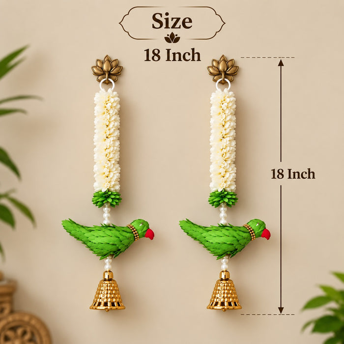 (Design No.1) Premium Peacock Door Hanging Toran with Lotus & Floral Garland – Traditional Indian Wall Decor for Diwali, Pooja & Festive Home Decoration