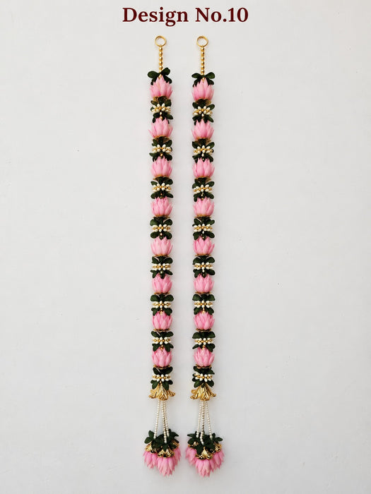 (Design No.10) Pink Lotus Floral Hanging Toran | 37.5 Inch Traditional Door & Wall Hanging for Home & Festive Decor