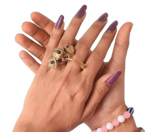 Ghungroo Ring for Wedding, Bridal Entry ,Ganpati and Janmashtmi Aarti , Clapping Ghungroo Kadi Finger, for Ring Gifting, Small Bells For Lord Godess God Ganapati, Pooja Aarti Ganesh Pooja Celebration, Clapping Anguthi