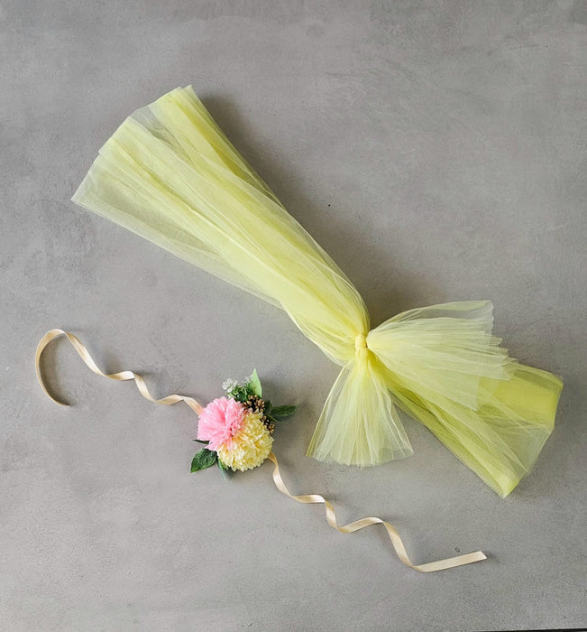 Ready-to-Use Adjustable Suitcase Net Band with Flower Bunch for Wedding Trousseau Packing, Trolly Bag Decoration, Crafting,Wrapping, Decoration, and DIY Projects