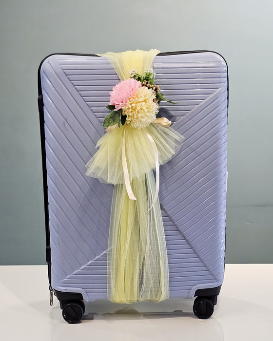 Ready-to-Use Adjustable Suitcase Net Band with Flower Bunch for Wedding Trousseau Packing, Trolly Bag Decoration, Crafting,Wrapping, Decoration, and DIY Projects