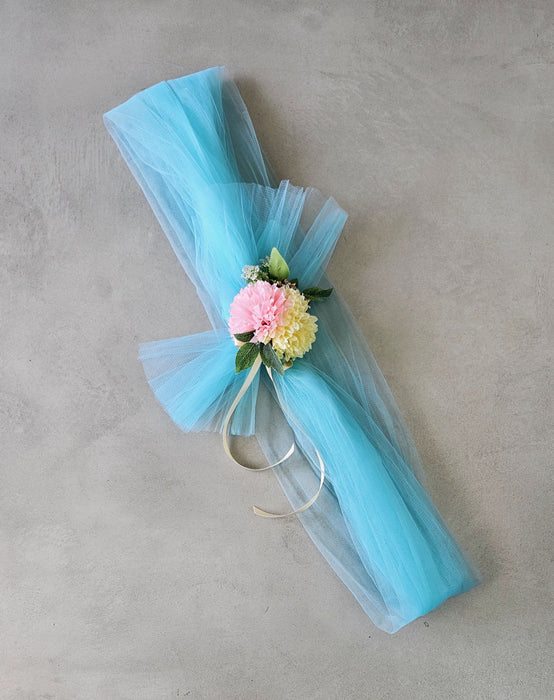 Ready-to-Use Adjustable Suitcase Net Band with Flower Bunch for Wedding Trousseau Packing, Trolly Bag Decoration, Crafting,Wrapping, Decoration, and DIY Projects