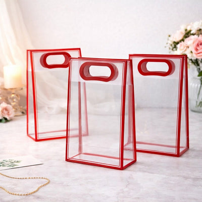 Medium Size (24 X 10 X 35 CM) Transparent Bag Goodie Bags, Clear Gift Bag, Hamper Bag,Carry Bags,Shopping Gift Bag,Gifting,Presents,Return Gifts,Birthday,Festivals,Events