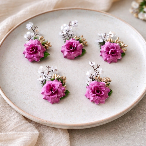 colour Artifical Flower stylish Brooches Ready to use flower bunch for any occation, Hamper decoraton, Toran decoration stylish brooches.