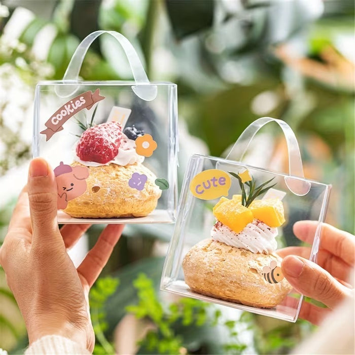 Transparent Cake Box with Handle | Foldable Clear Cake Packaging Box for Desserts, Hampers & Gifting