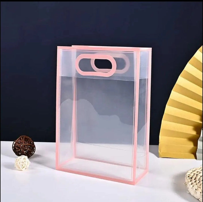 Small Size ( 18 X 8 X 26 CM )Transparent Bag Goodie Bags, Clear Gift Bag, Hamper Bag,Carry Bags,Shopping Gift Bag,Gifting,Presents,Return Gifts,Birthday,Festivals,Events