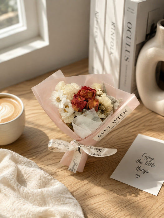 Mini Dried Flower Bouquet | Aesthetic Handmade Floral Gift Bouquet for Gifting & Décor