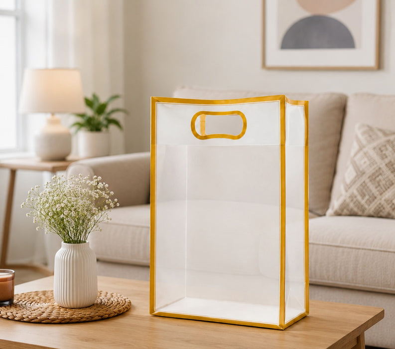 Small Size ( 18 X 8 X 26 CM )Transparent Bag Goodie Bags, Clear Gift Bag, Hamper Bag,Carry Bags,Shopping Gift Bag,Gifting,Presents,Return Gifts,Birthday,Festivals,Events