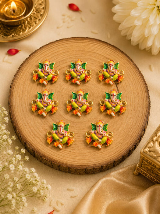 8 PCS Cute designer Rakhi Charms | Football, Ganesha, Tortoise & Cute Designer Metal Charms for DIY Rakhi Making