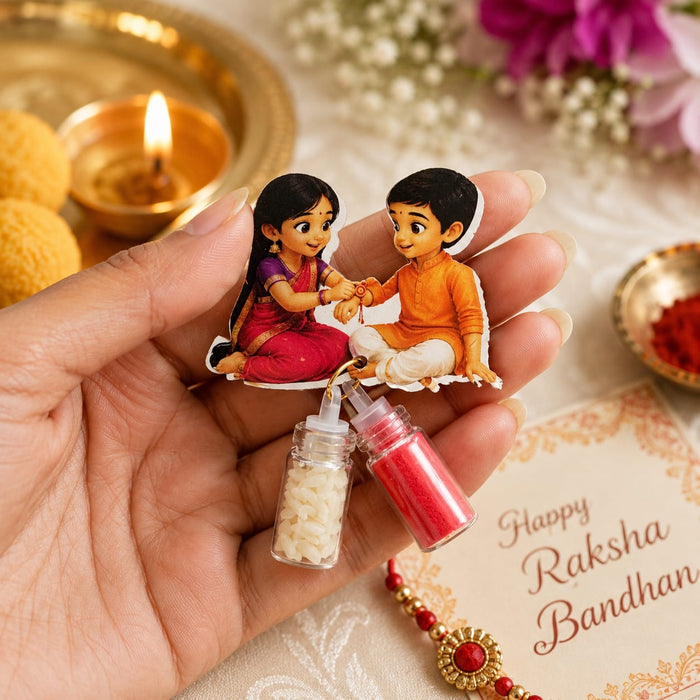 6 Pcs MDF Roli Chawal | Roli Chawal Holder  | Raksha Bandhan Return Gift | 3 Designs | 2.5 Inch