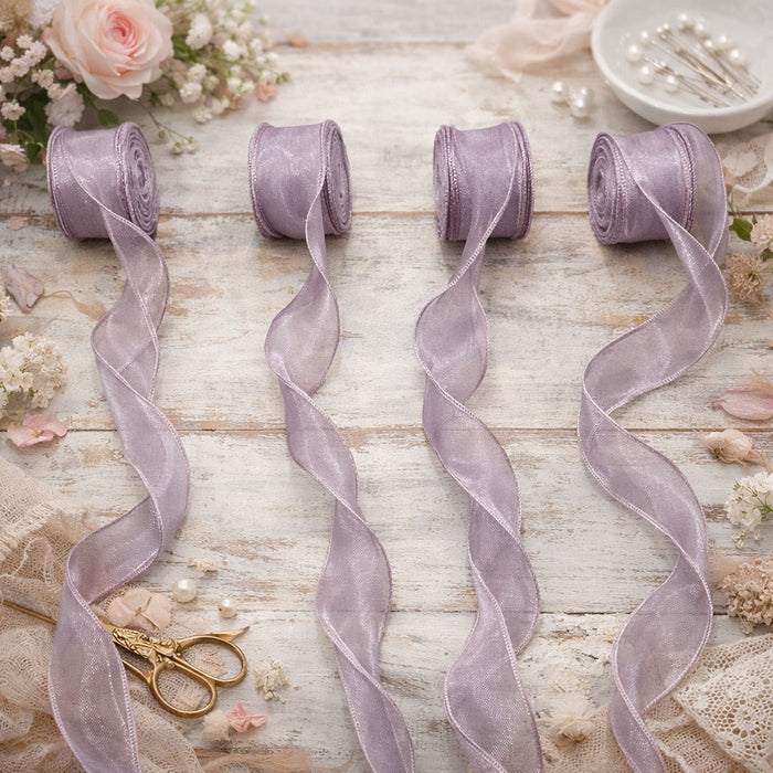 Organza Ribbon Roll for Decoration & Gift Packing – 1.5 Inch Wide Decorative Ribbon for Wedding, Hamper Packing, Craft & Gift Wrapping (Approx. 8 Meter Roll)