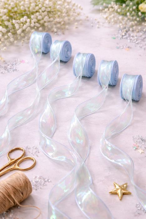 Shiny Organza Ribbon Roll for Decoration & Gift Packing – 1.5 Inch Wide Decorative Ribbon for Wedding, Hamper Packing, Craft & Gift Wrapping (Approx. 8 Meter Roll)
