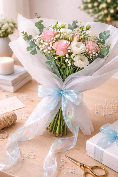 Shiny Organza Ribbon Roll for Decoration & Gift Packing – 1.5 Inch Wide Decorative Ribbon for Wedding, Hamper Packing, Craft & Gift Wrapping (Approx. 8 Meter Roll)