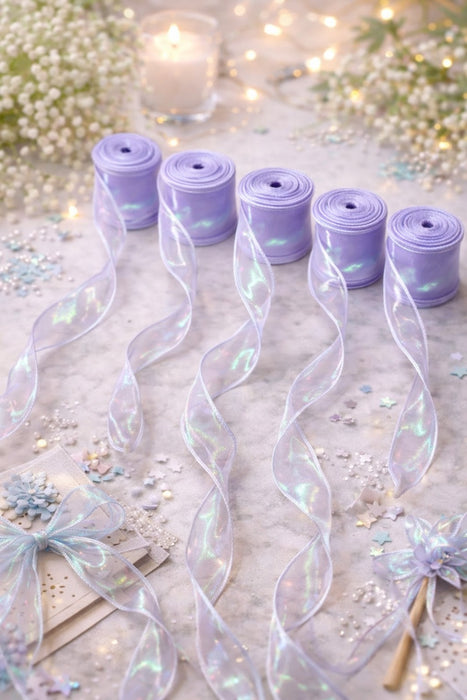 Shiny Organza Ribbon Roll for Decoration & Gift Packing – 1.5 Inch Wide Decorative Ribbon for Wedding, Hamper Packing, Craft & Gift Wrapping (Approx. 8 Meter Roll)
