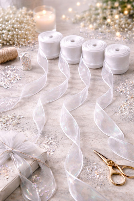 Shiny Organza Ribbon Roll for Decoration & Gift Packing – 1.5 Inch Wide Decorative Ribbon for Wedding, Hamper Packing, Craft & Gift Wrapping (Approx. 8 Meter Roll)