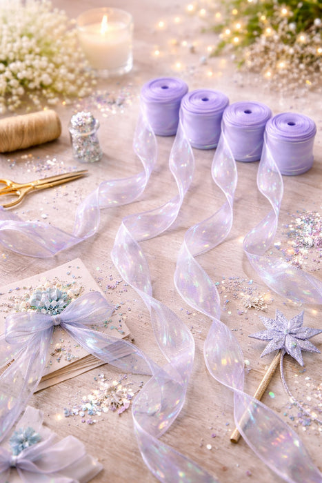 Shiny Organza Ribbon Roll for Decoration & Gift Packing – 1.5 Inch Wide Decorative Ribbon for Wedding, Hamper Packing, Craft & Gift Wrapping (Approx. 8 Meter Roll)