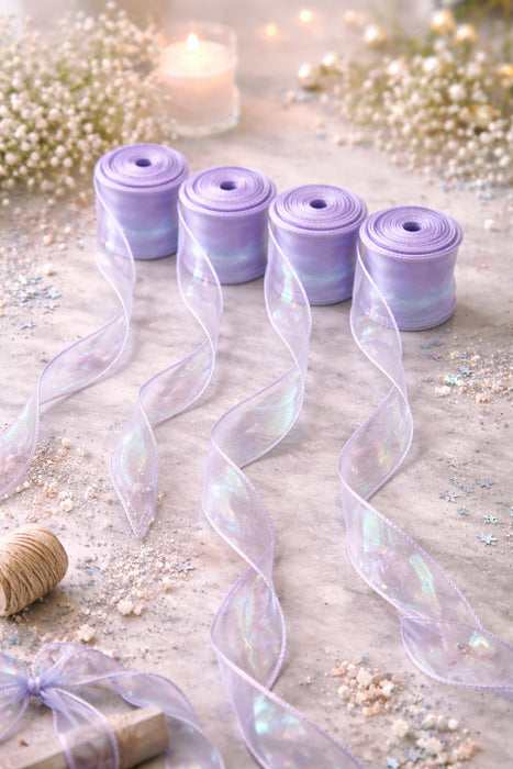 Shiny Organza Ribbon Roll for Decoration & Gift Packing – 1.5 Inch Wide Decorative Ribbon for Wedding, Hamper Packing, Craft & Gift Wrapping (Approx. 8 Meter Roll)