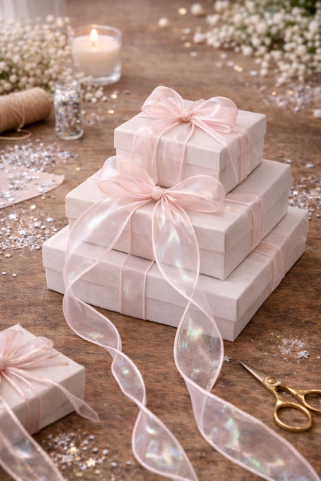 Shiny Organza Ribbon Roll for Decoration & Gift Packing – 1.5 Inch Wide Decorative Ribbon for Wedding, Hamper Packing, Craft & Gift Wrapping (Approx. 8 Meter Roll)