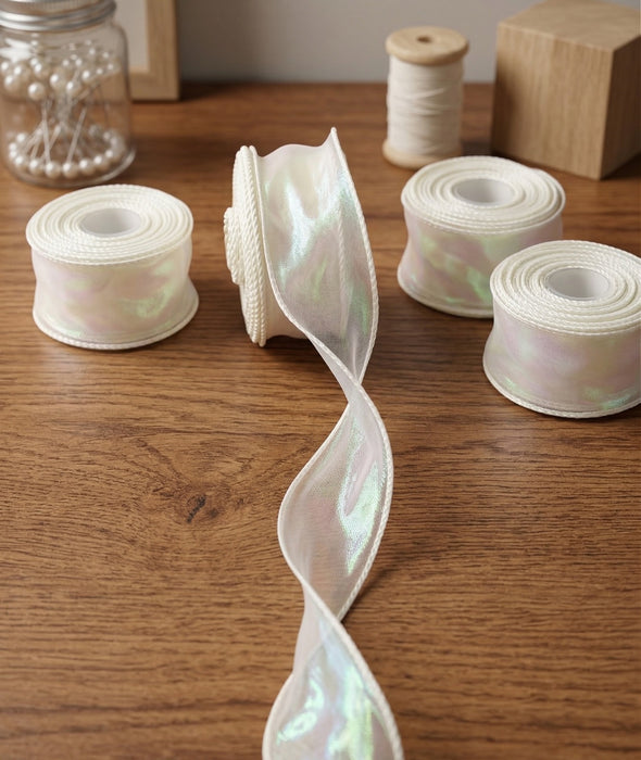 Shiny Organza Ribbon Roll for Decoration & Gift Packing – 1.5 Inch Wide Decorative Ribbon for Wedding, Hamper Packing, Craft & Gift Wrapping (Approx. 8 Meter Roll)