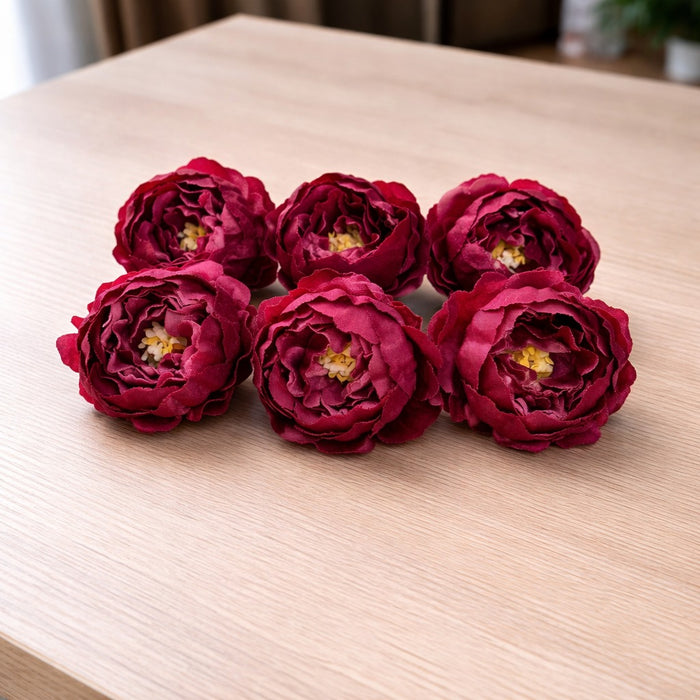 Camellia Artificial Flower Heads Rose Flowers for Home Decoration,Artificial Peony Silk Flowers, Gift, Mandir Pooja Table, Cake Decor, Bouquet Making, Backdrop, DIY Art Craft (Pack of 20)