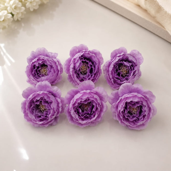 Camellia Artificial Flower Heads Rose Flowers for Home Decoration,Artificial Peony Silk Flowers, Gift, Mandir Pooja Table, Cake Decor, Bouquet Making, Backdrop, DIY Art Craft (Pack of 20)