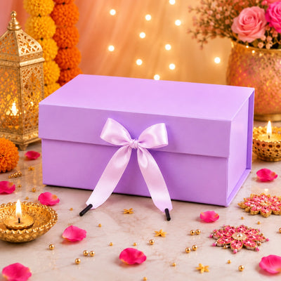 Collapsible  Without Magnet  Decorative Folding Paper Cardboard /Box with ribbon,DIY Box for Gift Hamper,Valentine Gifting,Wedding gifing.