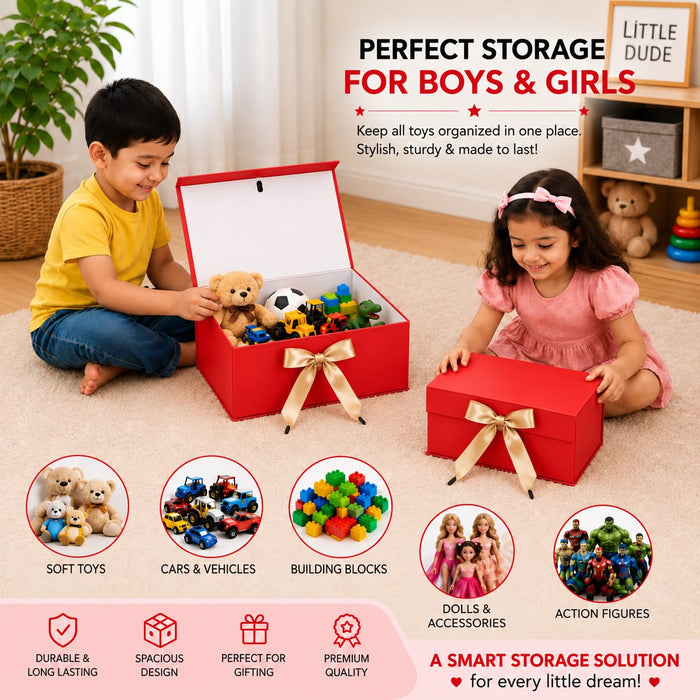 Collapsible  Without Magnet  Decorative Folding Paper Cardboard /Box with ribbon,DIY Box for Gift Hamper,Valentine Gifting,Wedding gifing.