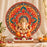 Round Ganpati Mandap with Stand – 18 Inch | Mandala & Peacock Theme + Jharokha Shape Option