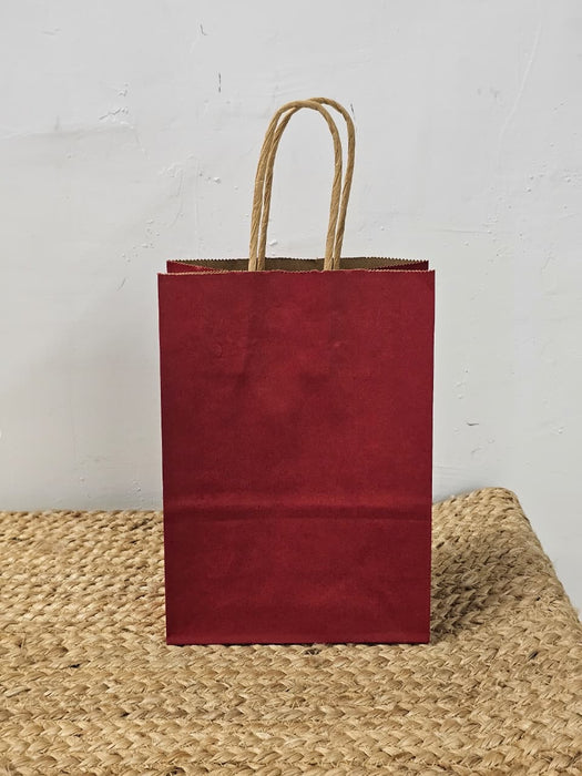 Samll Size Premium Paper Gift Bag with Handle | Return Gift, Shopping & Packaging Bag | Available in Red, White, Black, Green & Brown