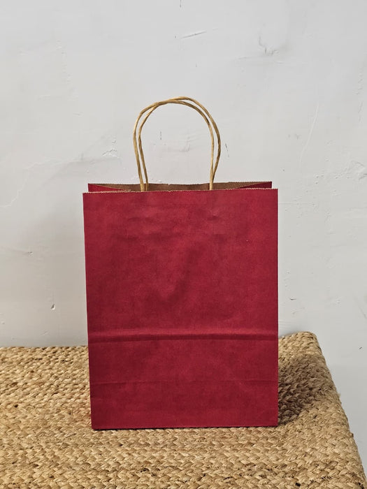 Medium Size Multipurpose Paper Bags with Handles for Shopping, Gift Packaging, Boutique Packaging, Wedding Return Gifts & Festive Gifting – 5 Colours