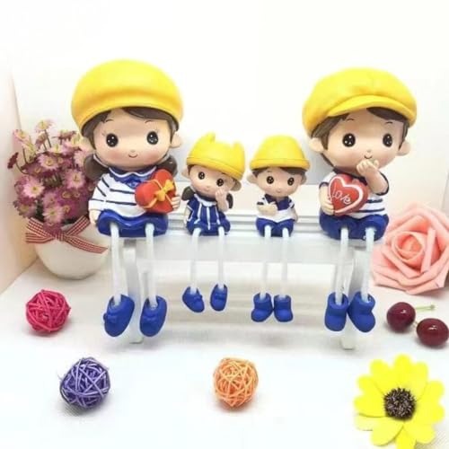 4 pcs Hanging Legs Showpiece Cute Boy and Girl, Toy Cute Couple Statue Figurines Decorative for Home Decor, Living Room, Table Decoration, Gift for Girlfriend, Boyfriend