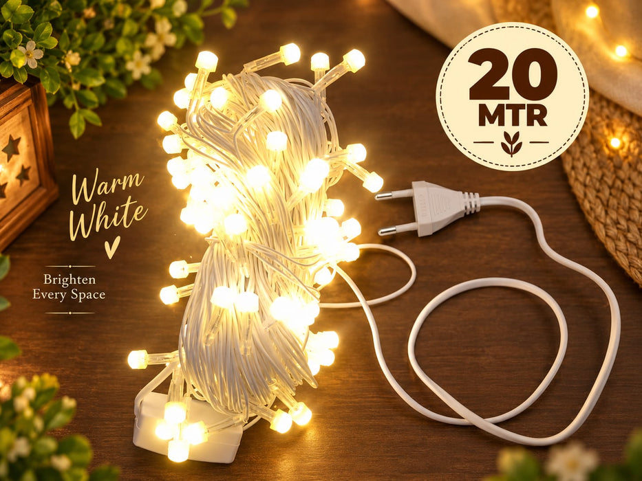 (DESIGN N0. 3) 1 PCS Warm White LED Fairy String Light for Diwali, Ganpati, Wedding & Home Decor