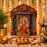 3D Look Foldable Wooden Mandap Backdrop | Peacock & Floral Design | Ganesh Chaturthi, Janmashtami, Durga Pujo, Navratri & Diwali Home Temple Decor