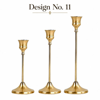 (Design No.11) Luxury Metal Candle Stand Set – Elegant Table Centerpiece Holders for Wedding & Home Décor