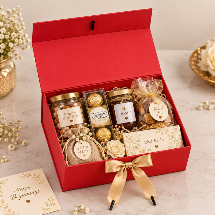 Collapsible  Without Magnet  Decorative Folding Paper Cardboard /Box with ribbon,DIY Box for Gift Hamper,Valentine Gifting,Wedding gifing.