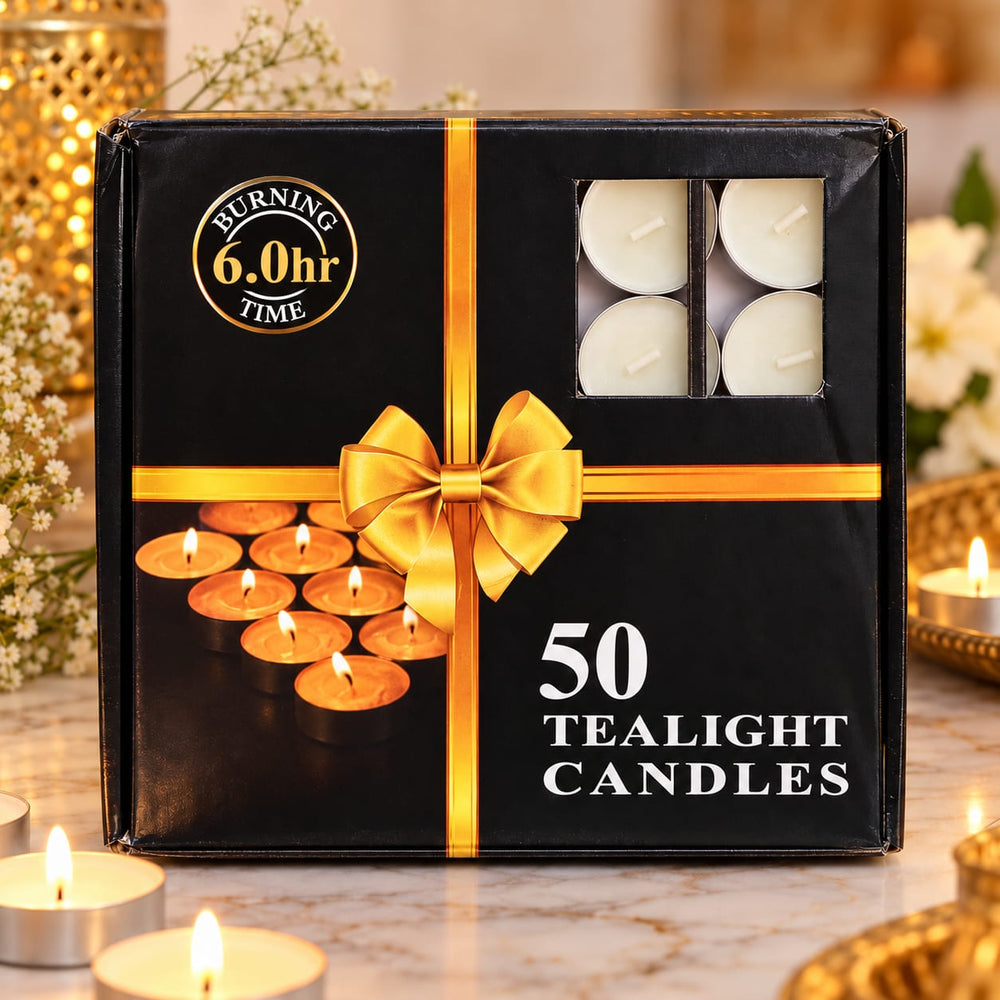 Premium Tealight Candles | 3 Hours Burning Time | Decorative Candles for Diwali, Pooja & Home Décor