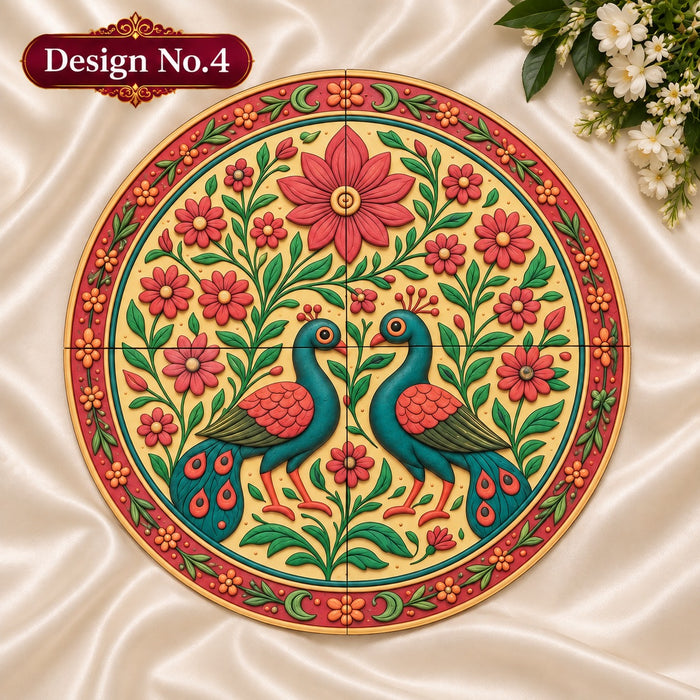 MDF 3D Rangoli | Reusable Decorative Rangoli for Diwali, Home Decor, Festive, Ganpati & Durga Puja Decoration