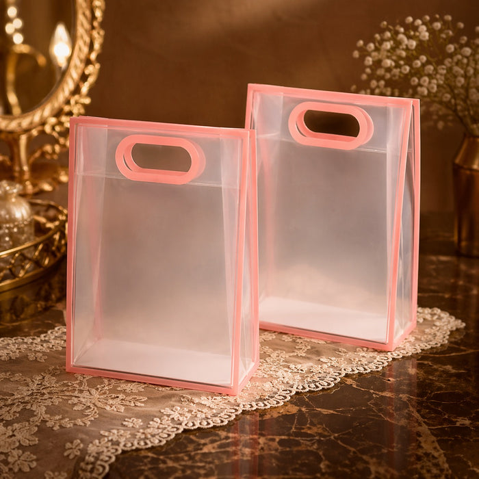 Small Size ( 18 X 8 X 26 CM )Transparent Bag Goodie Bags, Clear Gift Bag, Hamper Bag,Carry Bags,Shopping Gift Bag,Gifting,Presents,Return Gifts,Birthday,Festivals,Events