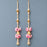 (Design No.3) Premium Pearl & Golden Bead Floral Hanging Latkan | Pink Artificial Flower Toran for Wedding, Pooja, Festive Home Décor & Mandir Decoration