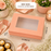 Paper Mailer Box with Window | Premium Gift & Bakery Packaging Box | Available in Peach & Mint Green L6 × H8.5 × W2 Inch
