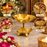 (Design No.28) Golden Metal Turtle Decorative Bowl | 3 Inch Width × 2.5 Inch Height | Tabletop Urli | Home, Pooja & Festive Decor