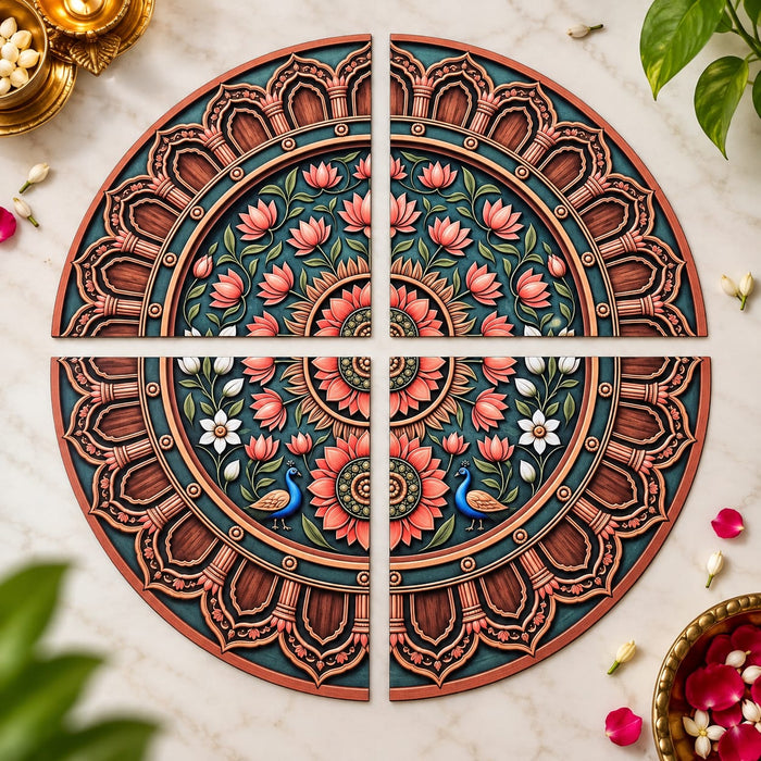 MDF 3D Rangoli | Reusable Decorative Rangoli for Diwali, Home Decor, Festive, Ganpati & Durga Puja Decoration