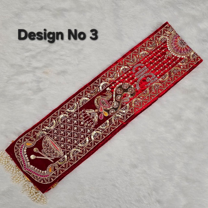 (1 Pcs )Designer Red Traditional Khes | Embroidered Wedding & Festive Khes | Traditional Shagun & Pooja Khes