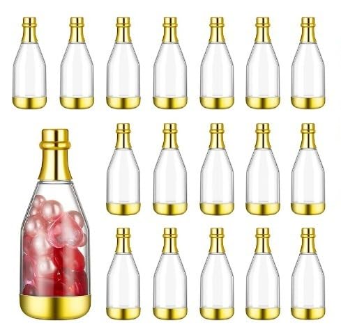 10 Pcs Champagne Design Storage Bottle for Return Gift, Birthday,Anniversary, Housewarming, Perfect for Packing Chocolate and Invitations (11.5 cm height)(Golden)